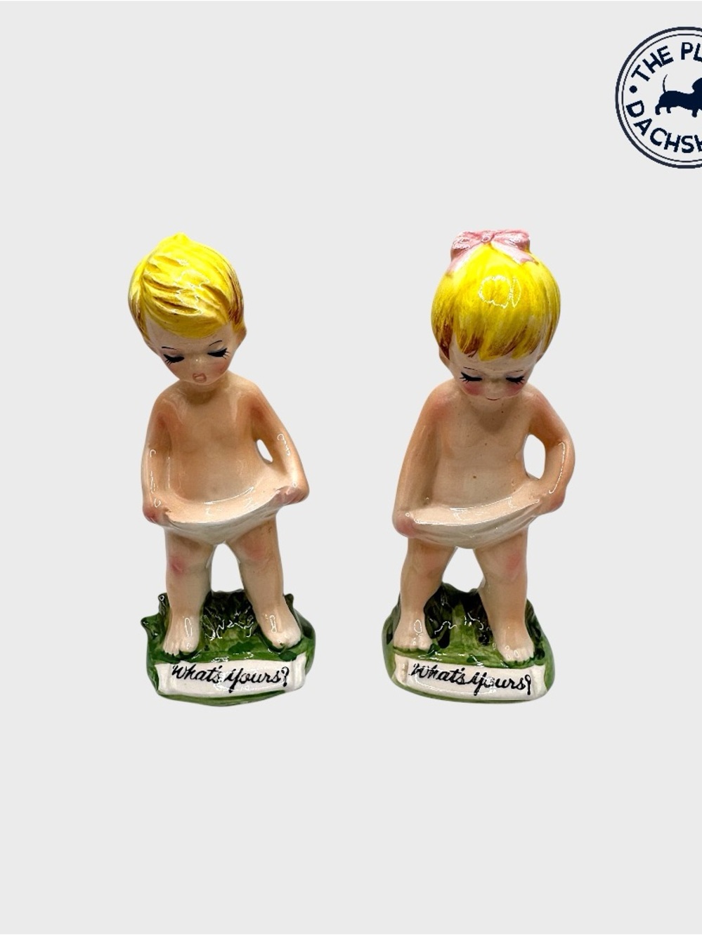 Vintage 1950’s Risqué What’s Yours Shakers